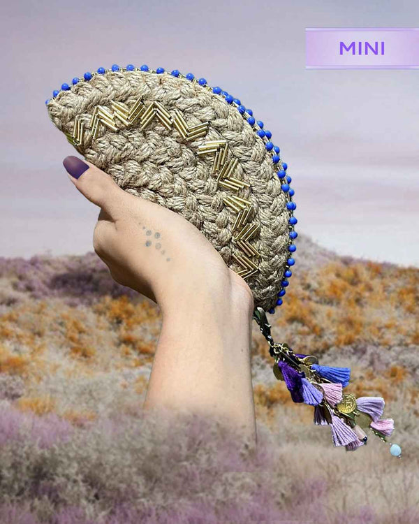 Mini Half Moon ~ Lavender Bling Bag With Keychain