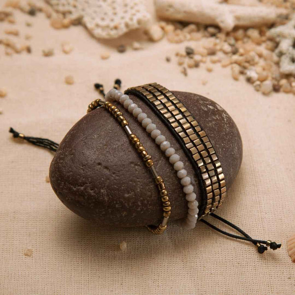 Gold Band Bracelet Set