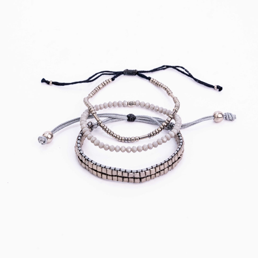 Silver Double Bracelet Set - Www.sutra-shop.de