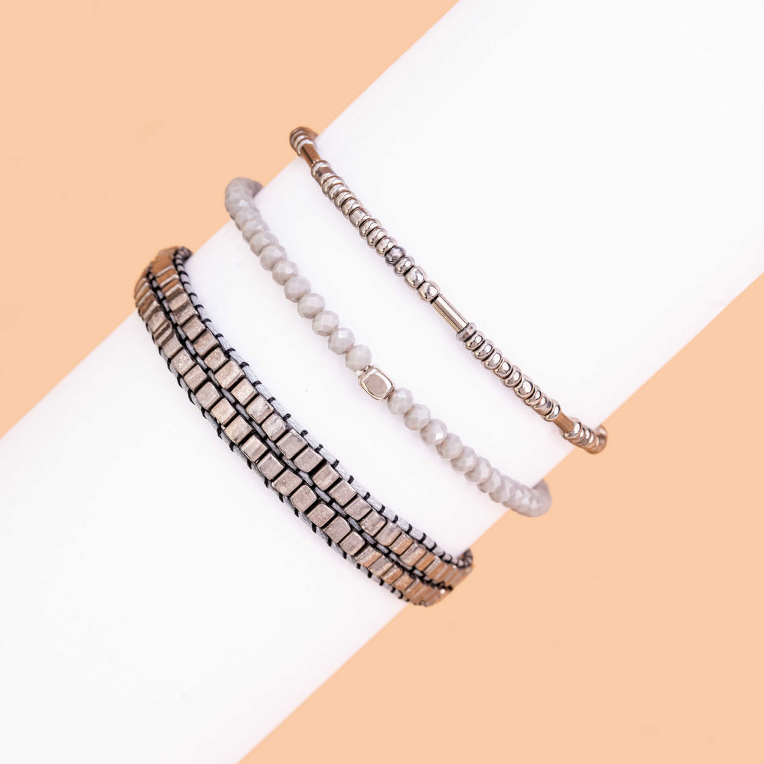 Silver Double Bracelet Set - Www.sutra-shop.de