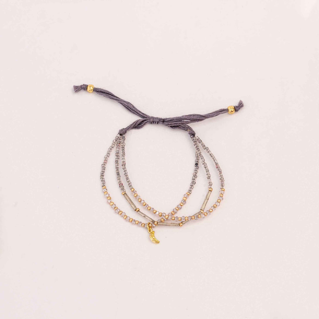 Crystal Purple Moon Bracelet