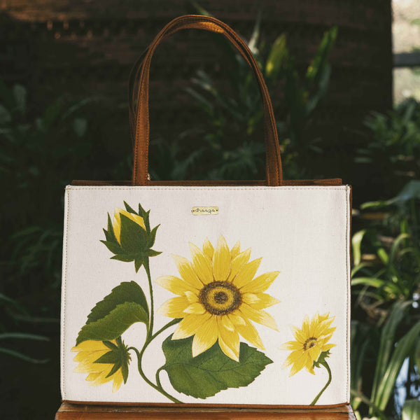 Hand-painted Sunflower Tote Bag