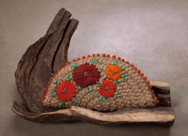 Orange Half Moon Clutch Bag