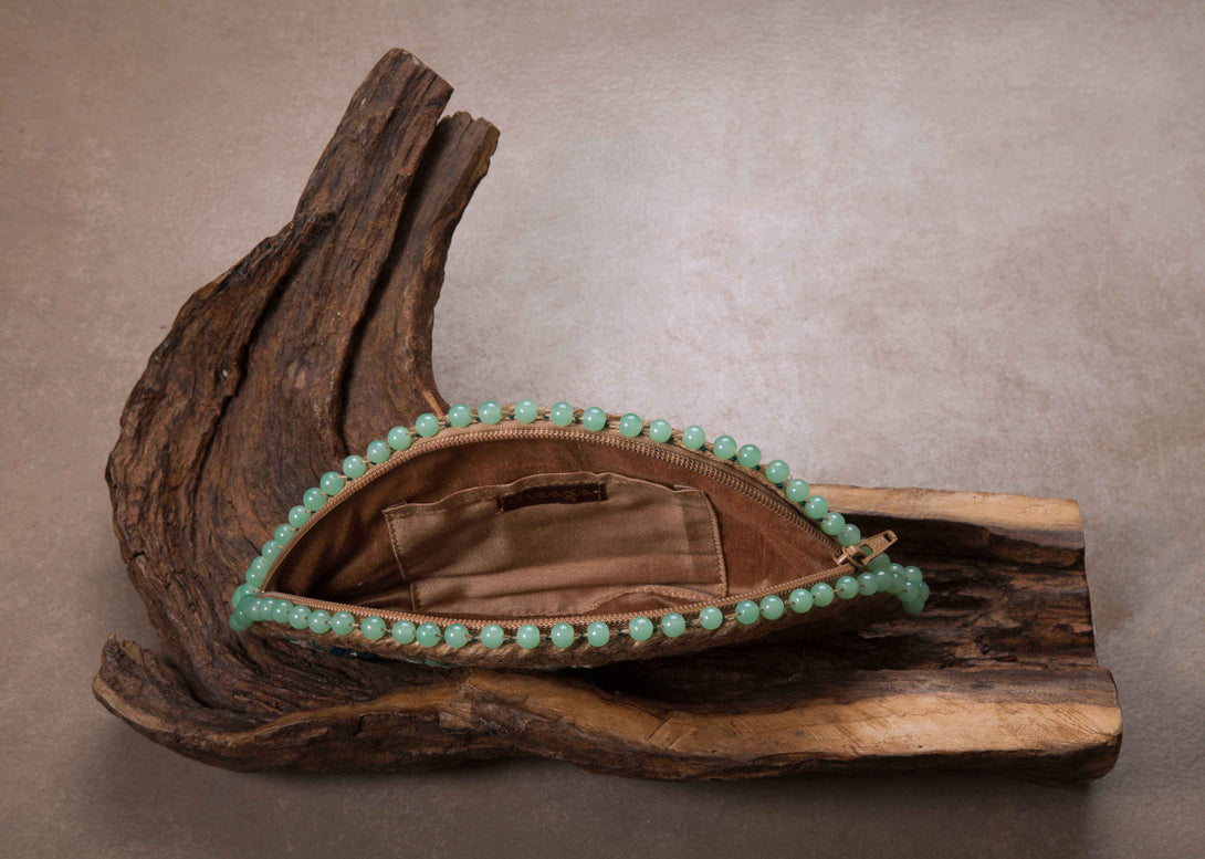 Baby Breath Half Moon Clutch Bag
