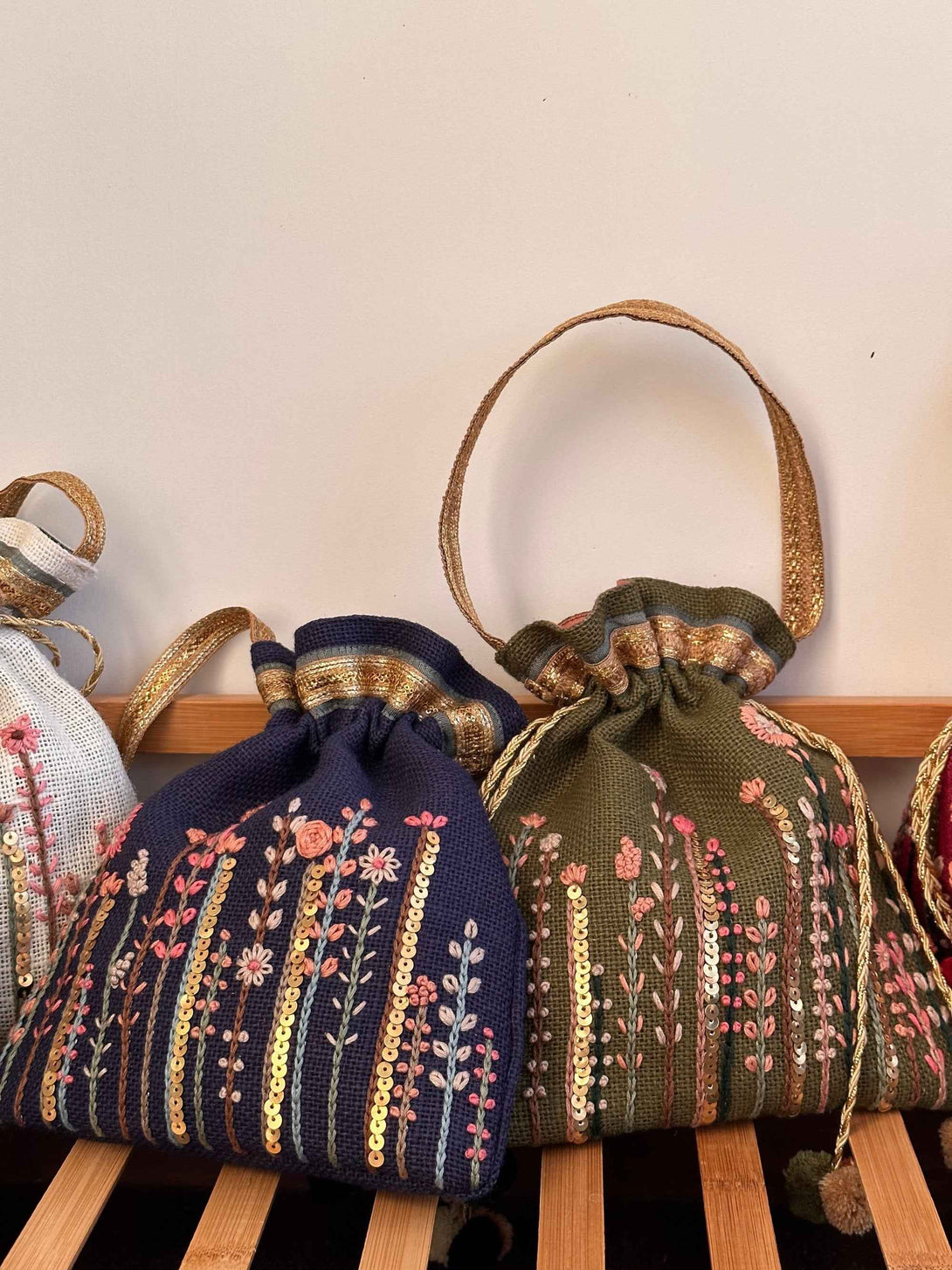 Navy Country Potli Bag