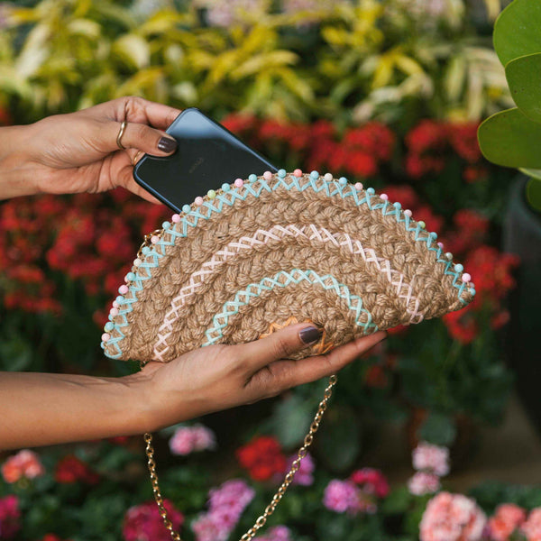 Happy Candy Half Moon Clutch Bag