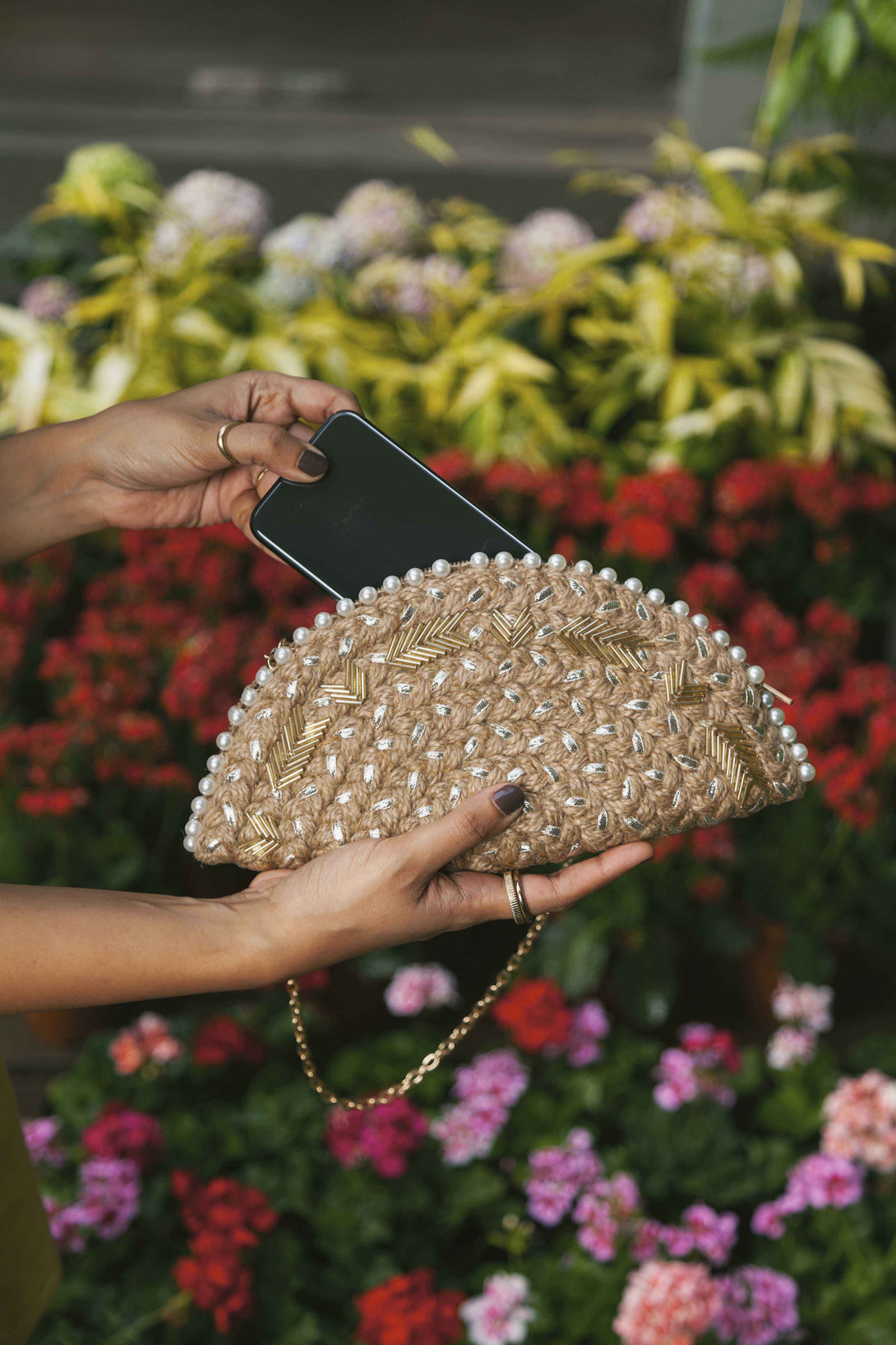 Silver Starlight Half Moon Clutch Bag