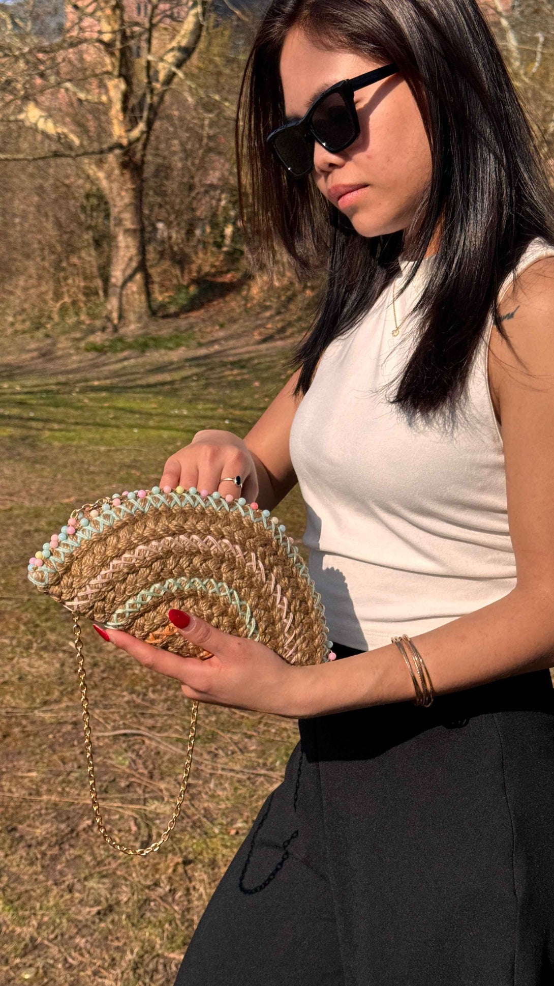 Happy Candy Half Moon Clutch Bag