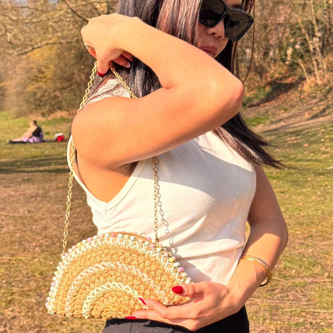 Happy Candy Half Moon Clutch Bag