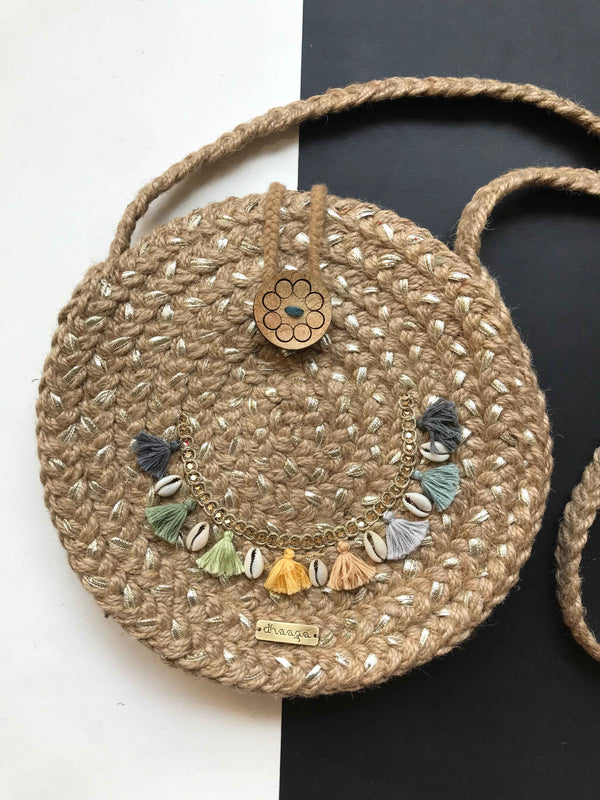 Full Moon Tassels and Cowrie Shell Bag