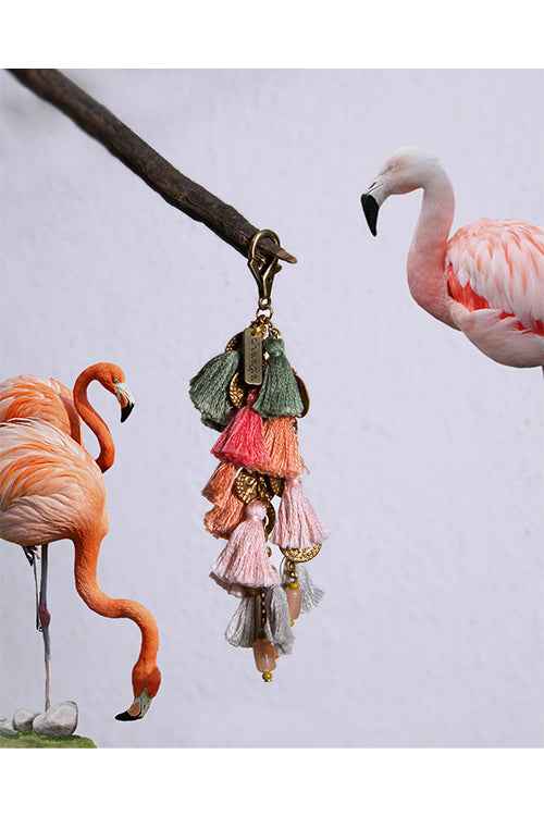 Pink Flamingo Key Charm