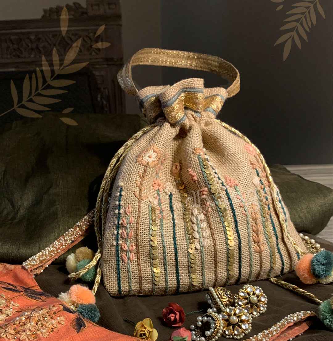 Beige Country Potli Bag