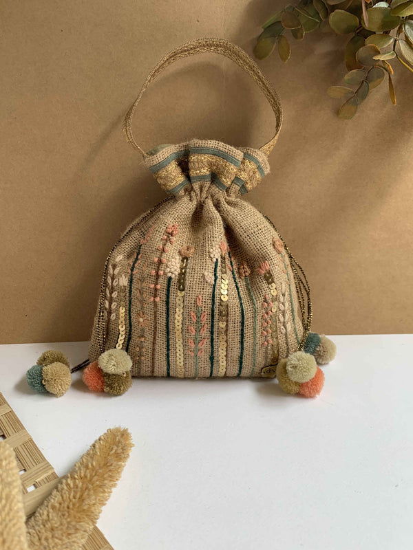 Beige Country Potli Bag
