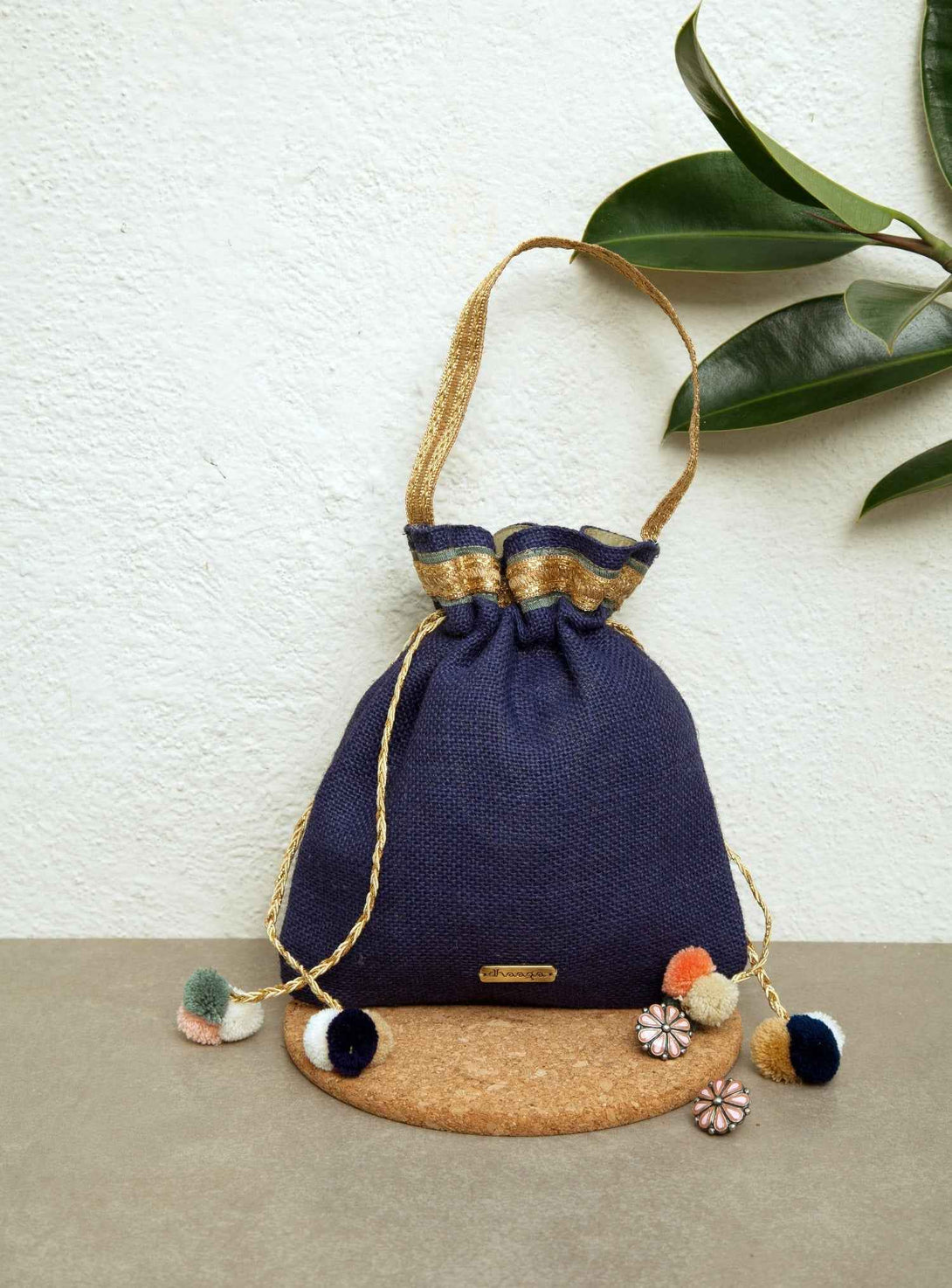 Navy Country Potli Bag