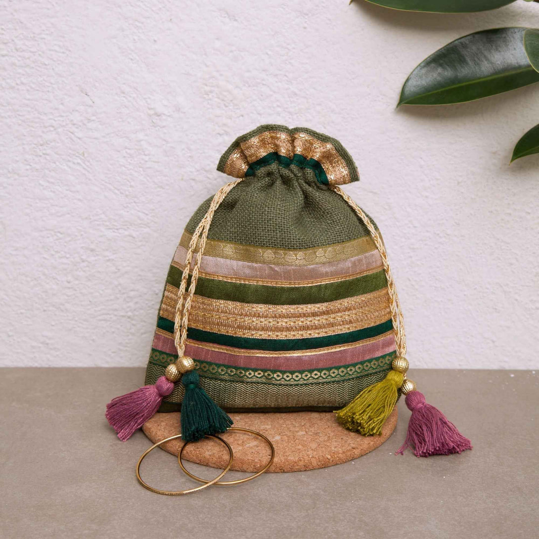 Golden Olive Potli Bag