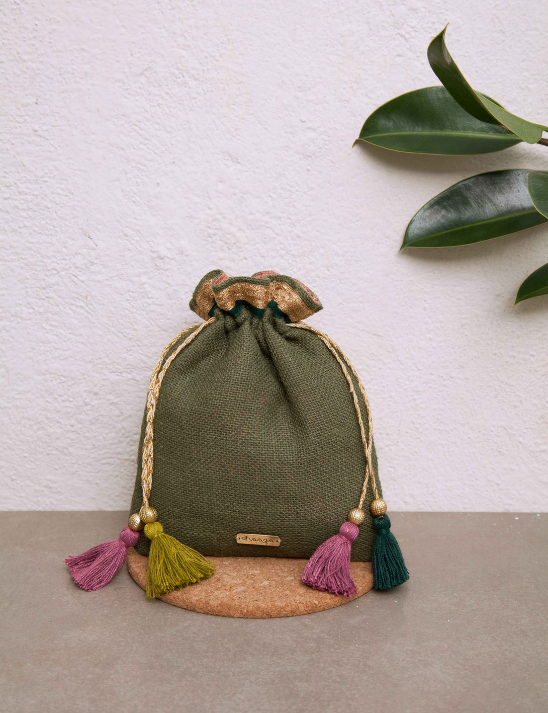 Golden Olive Potli Bag