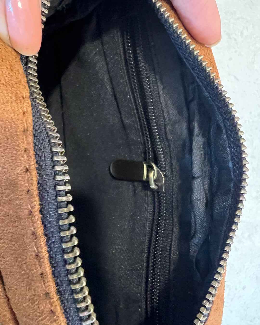 Leafy Vegan Suede Sling Bag