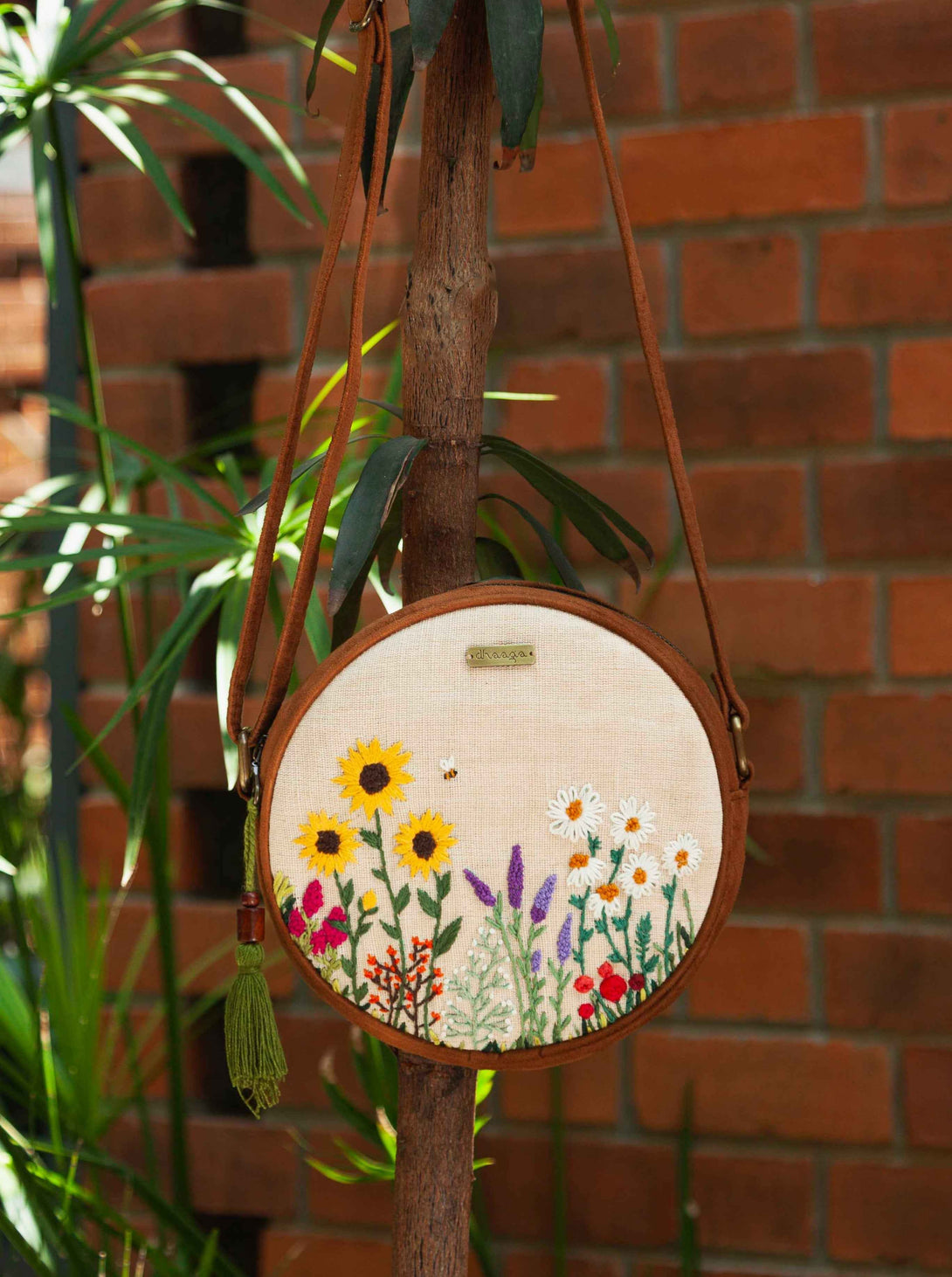 Bee and the Wildflowers Round Sling Bag