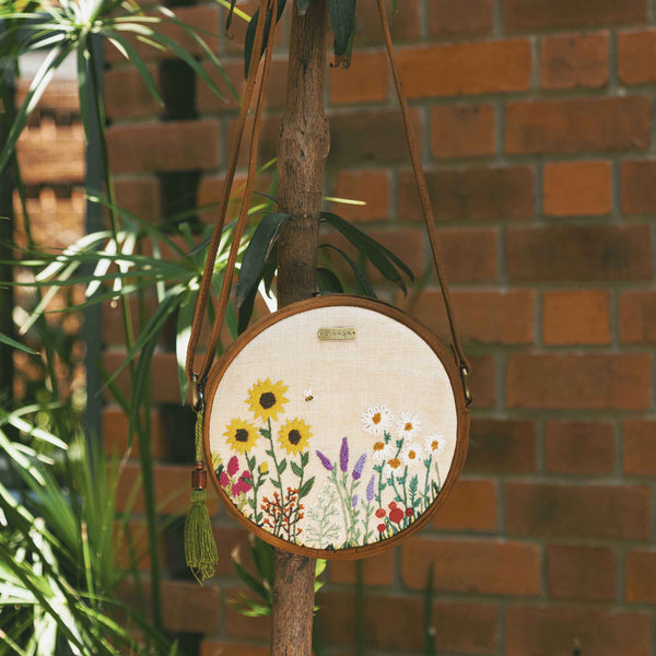 Bee and the Wildflowers Round Sling Bag