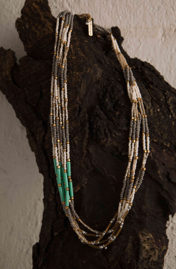 Gray Snow Twist Necklace - Www.sutra-shop.de