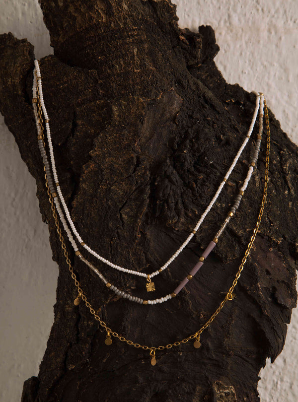 Triple Layer Lavender Necklace - Www.sutra-shop.de