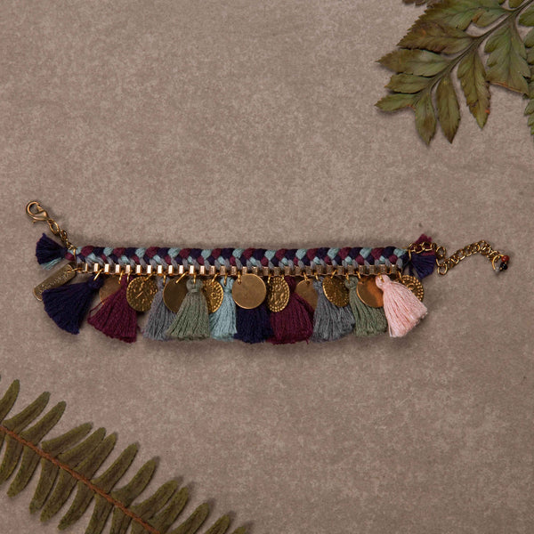 Vintage Wine Tassel Bracelet